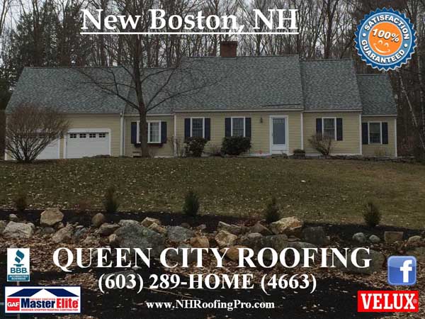 New Boston, NH yellow house roof